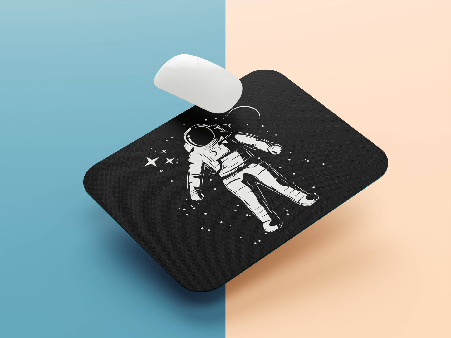 Astronaut Black and White mousepad mockup style 1