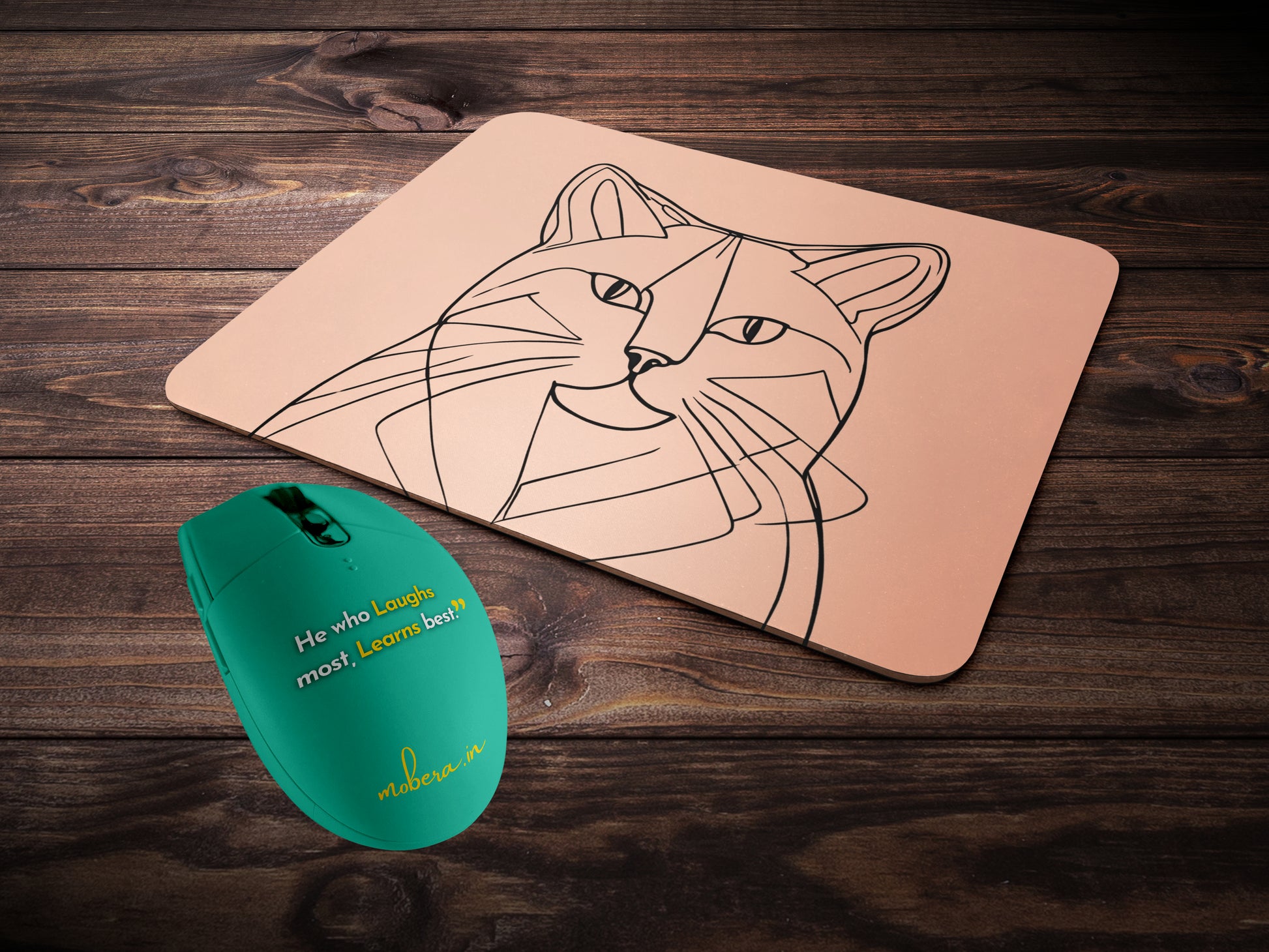 Minimalist Cat Outlinemousepad mockup style 2