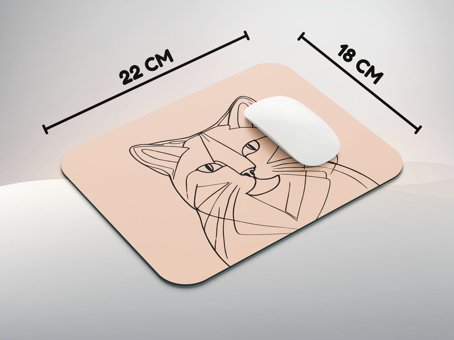 Minimalist Cat Outlinemousepad mockup style 3