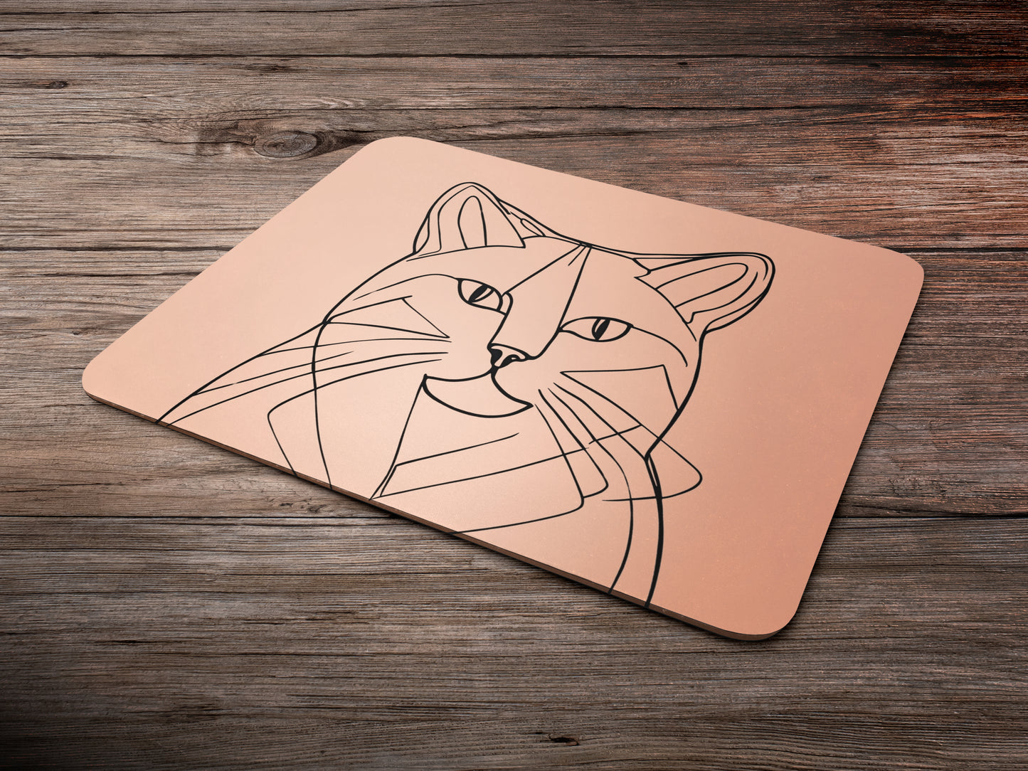 Minimalist Cat Outlinemousepad mockup style 6