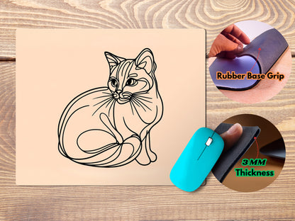 Bold Cat Outlinemousepad mockup style 4