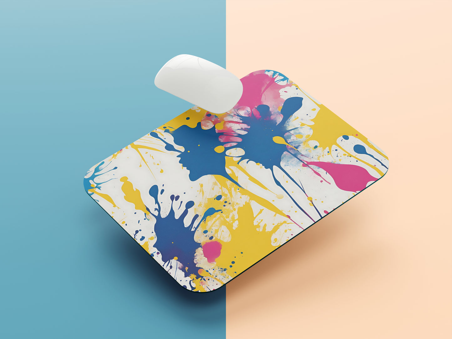 Vibrant Splash Abstract mousepad mockup style 1