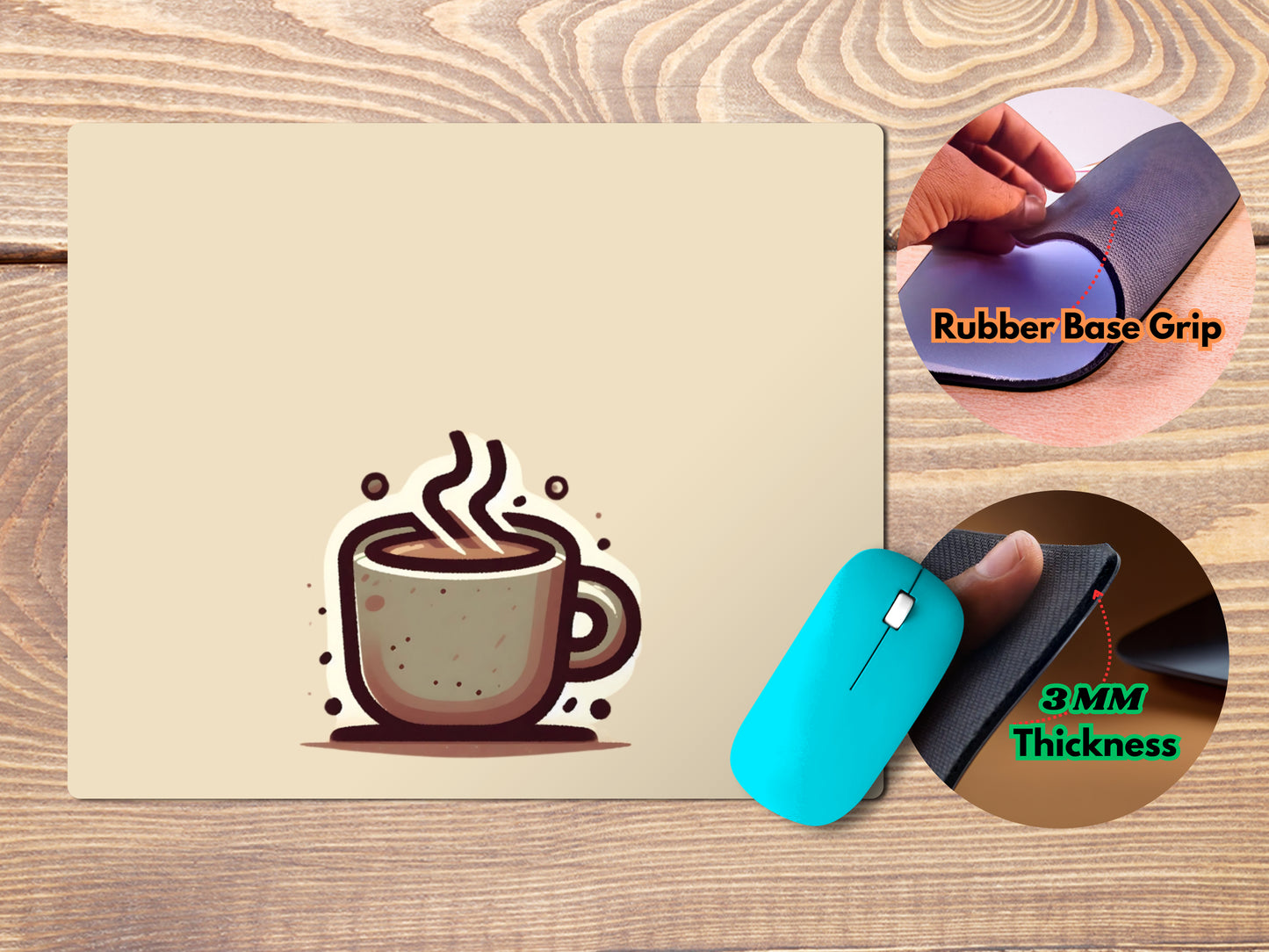 Quirky Coffee Cupmousepad mockup style 4