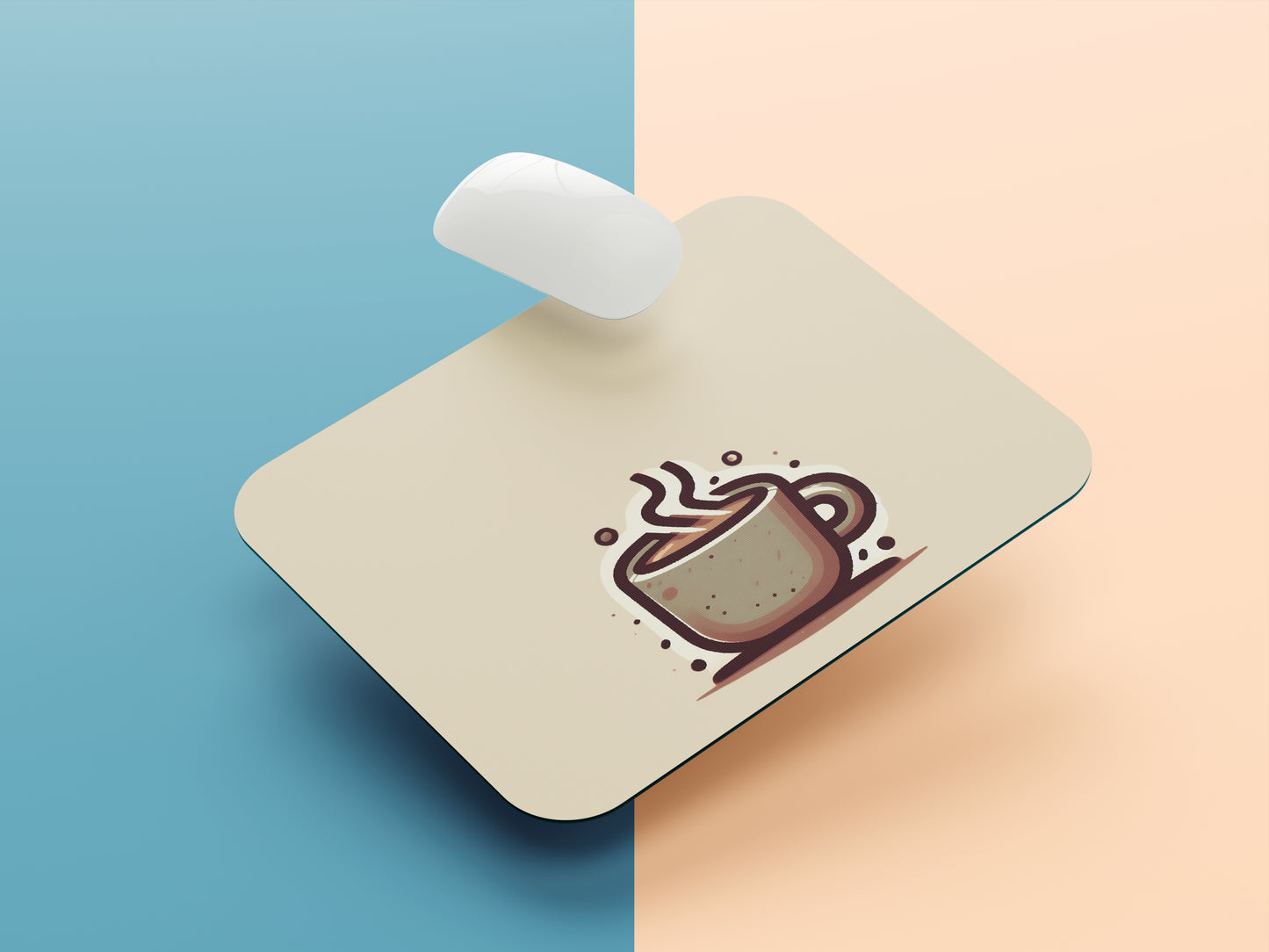 Quirky Coffee Cup mousepad mockup style 1