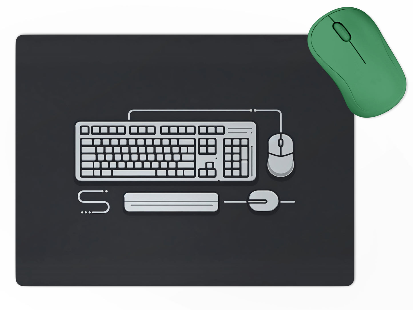 Keyboard and Mouse Outlinemousepad mockup style 5