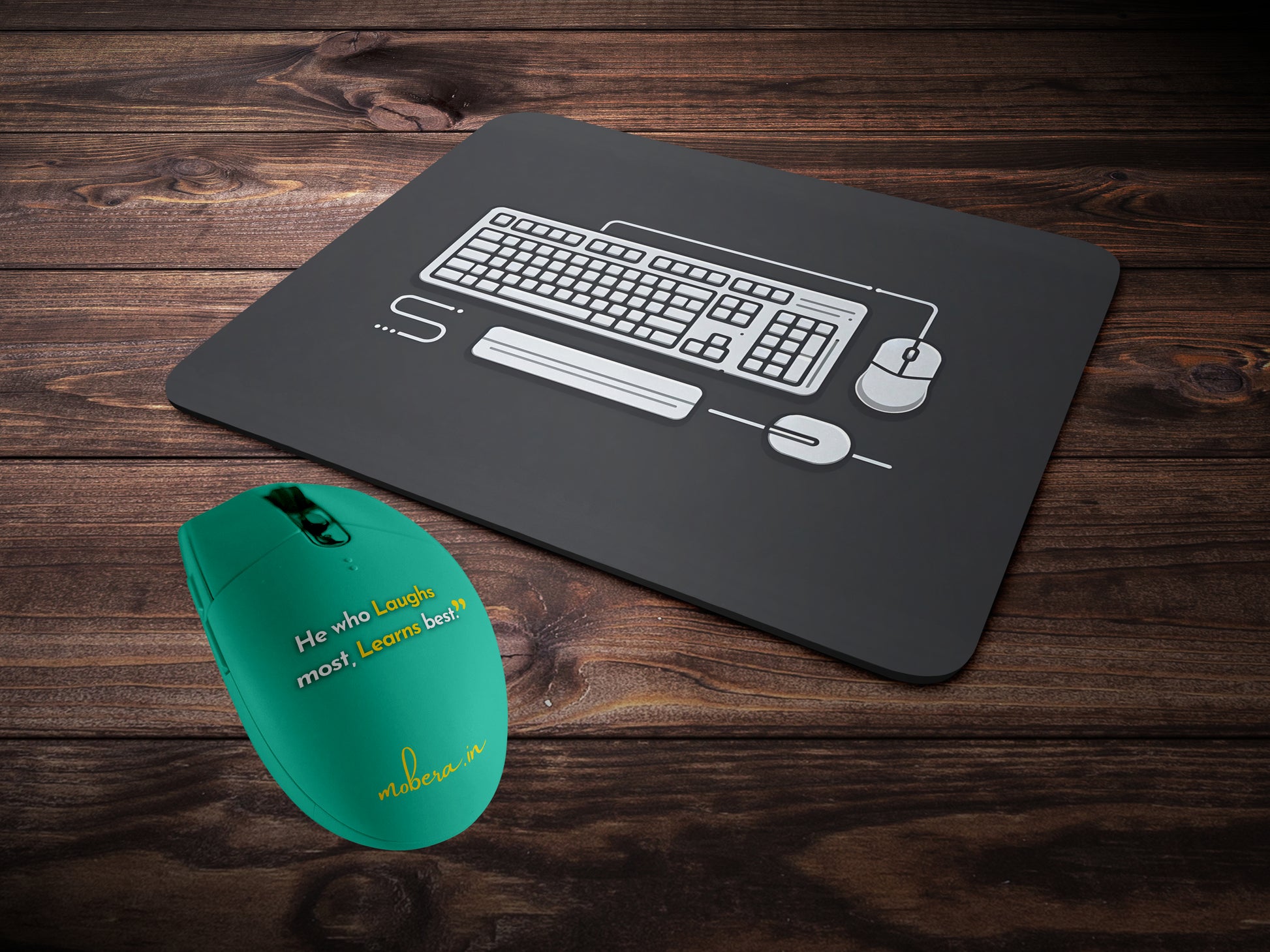 Keyboard and Mouse Outlinemousepad mockup style 2