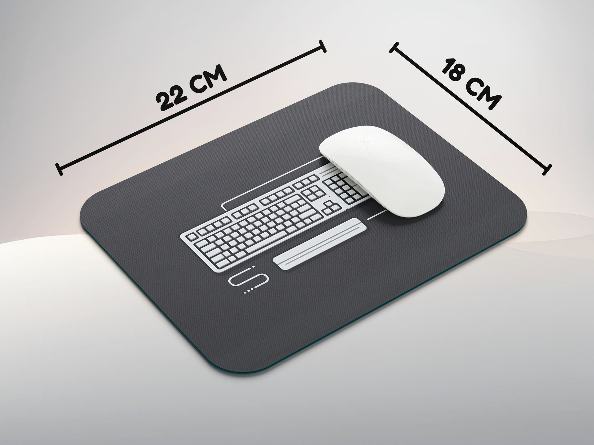 Keyboard and Mouse Outlinemousepad mockup style 3