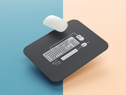 Keyboard and Mouse Outline mousepad mockup style 1