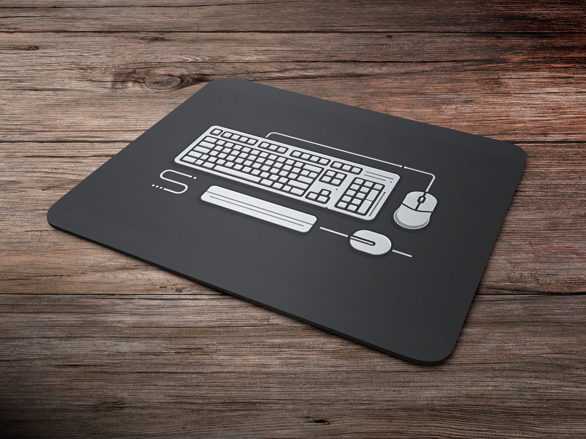 Keyboard and Mouse Outlinemousepad mockup style 6