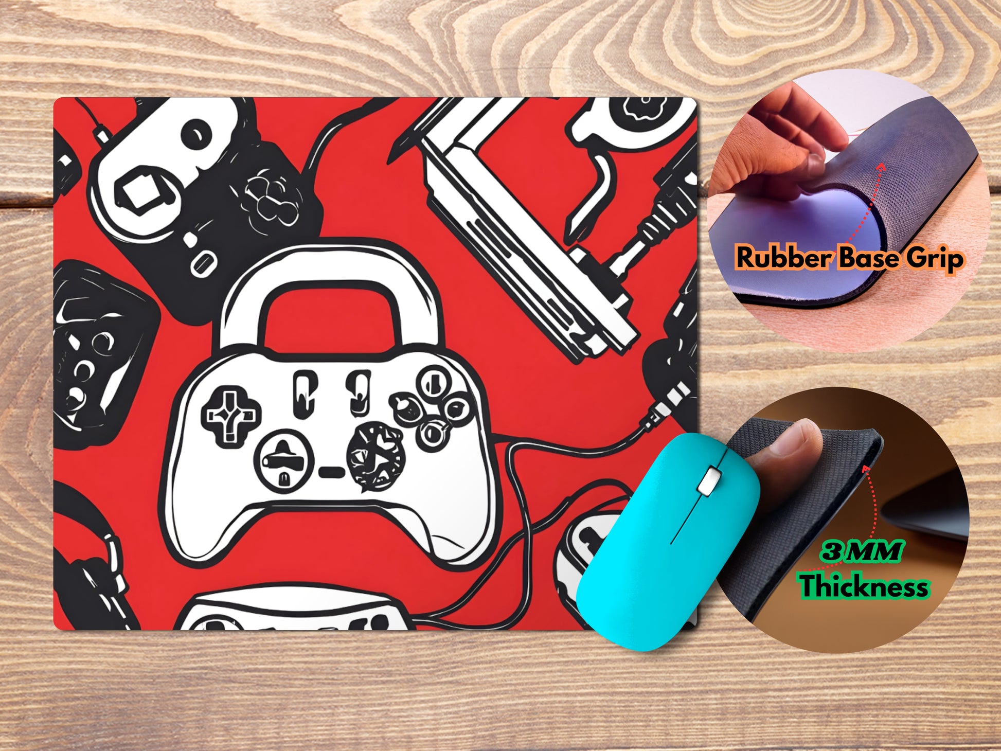 Gaming Icons Designmousepad mockup style 4