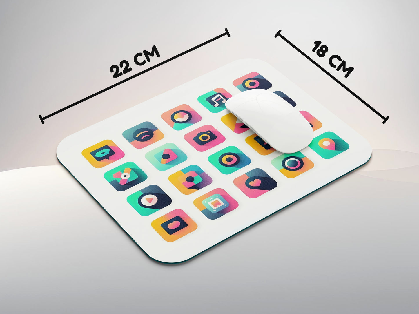 Modern Mobile Menu Iconsmousepad mockup style 3