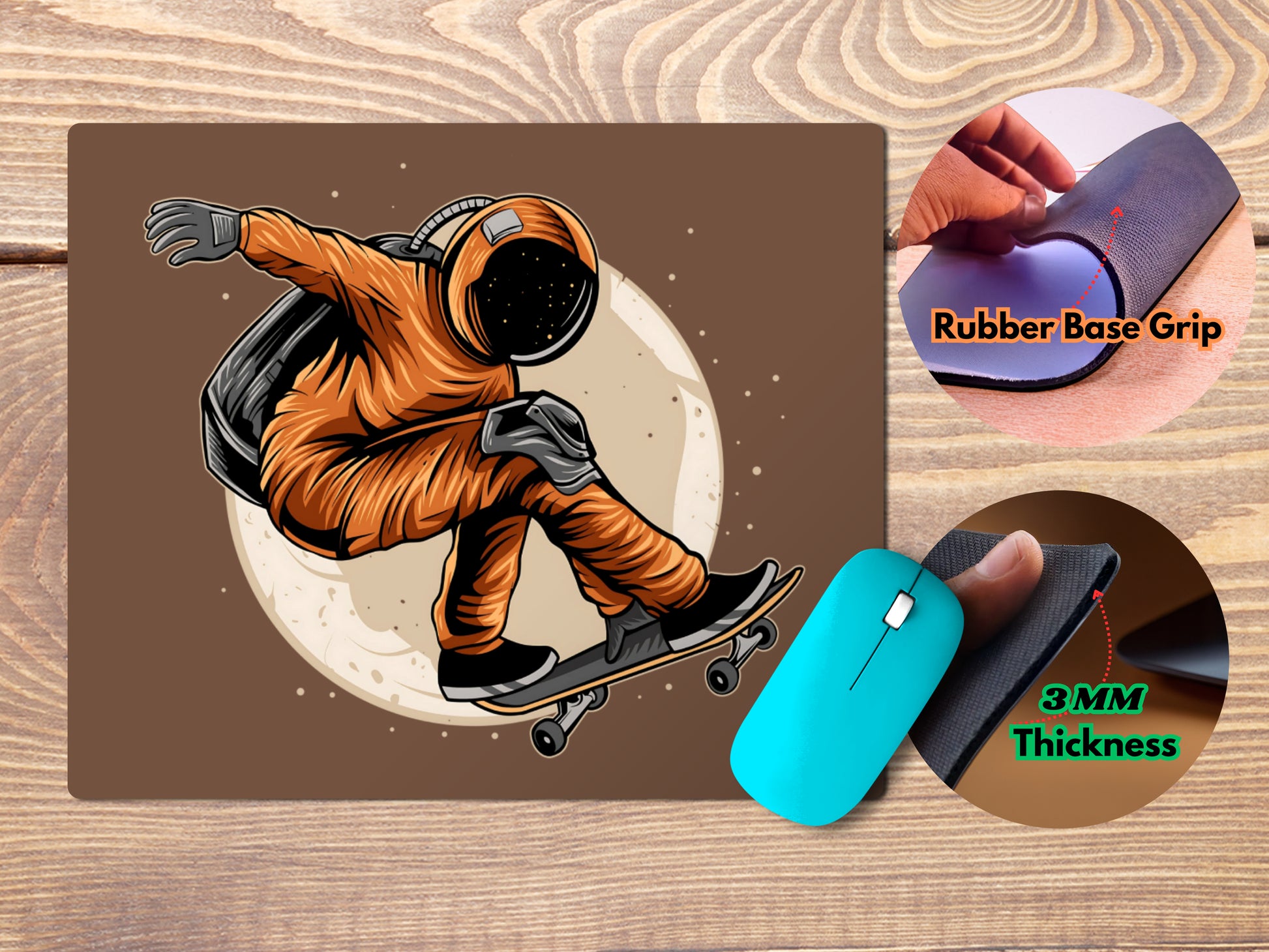 Astronaut on Skateboardmousepad mockup style 4