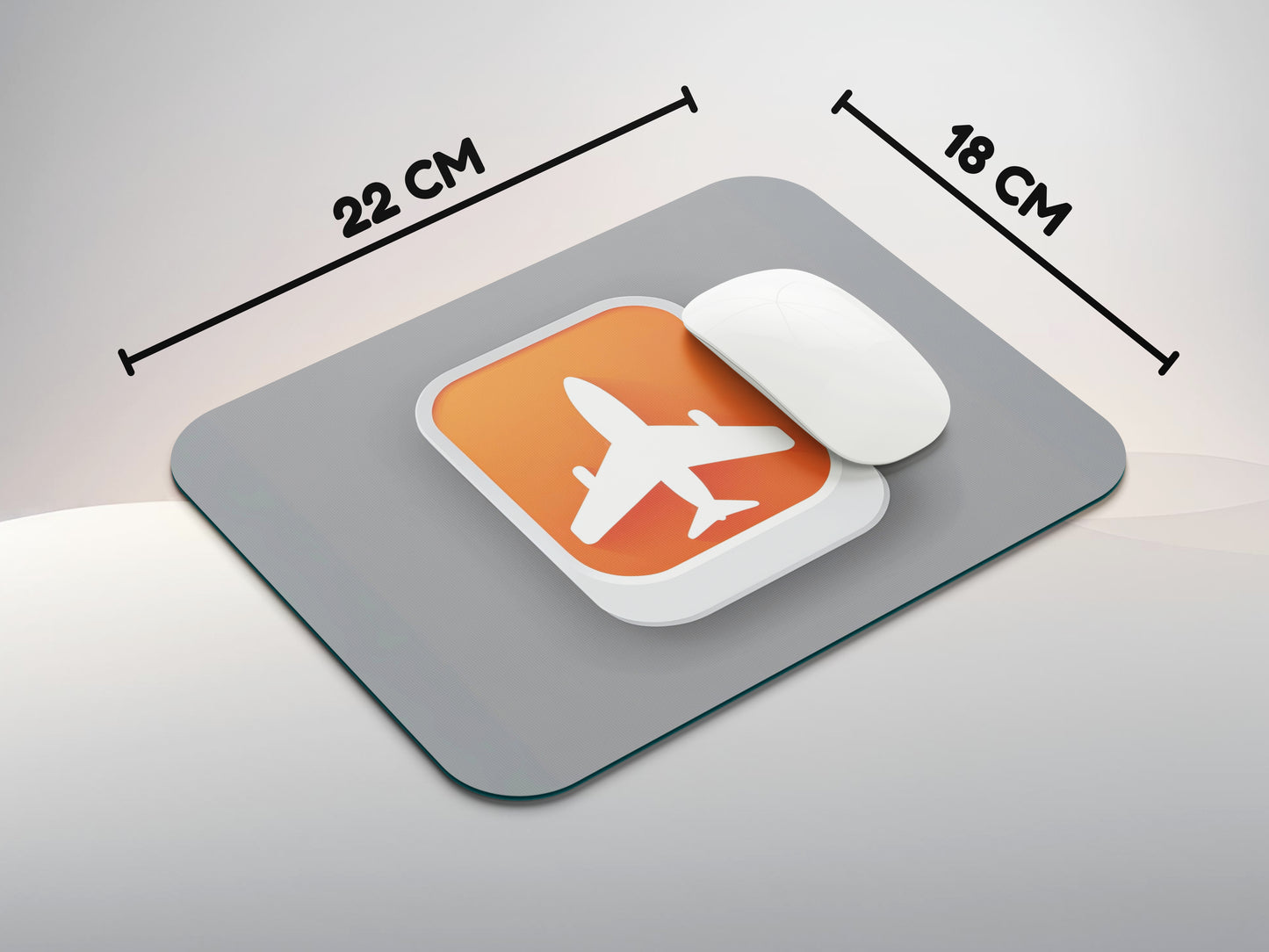 Minimalist Flight Mode Iconmousepad mockup style 3