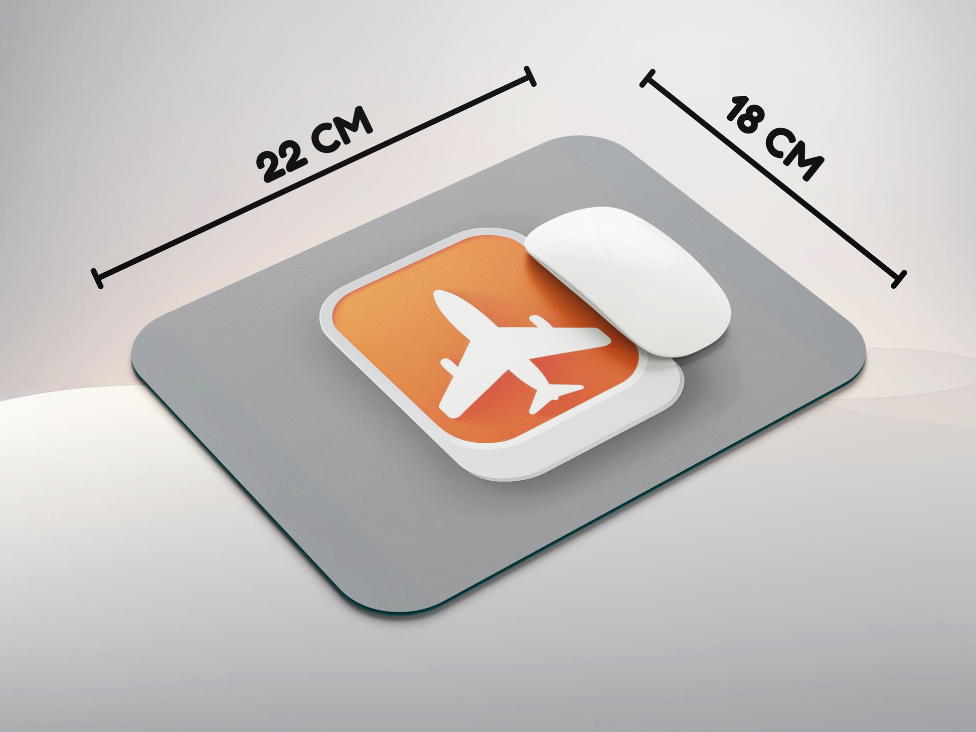 Minimalist Flight Mode Iconmousepad mockup style 3