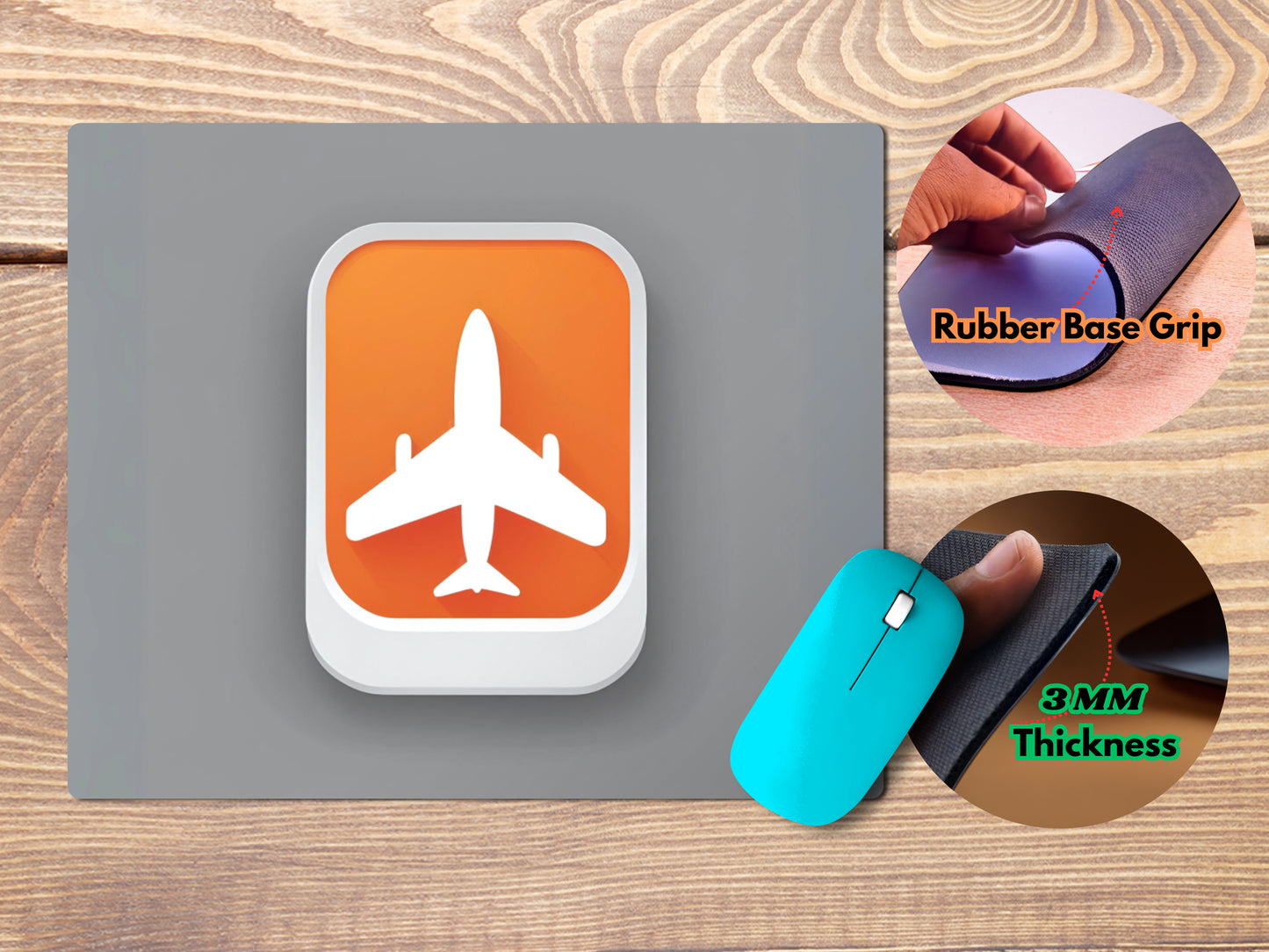 Minimalist Flight Mode Iconmousepad mockup style 4