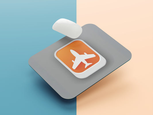 Minimalist Flight Mode Icon mousepad mockup style 1