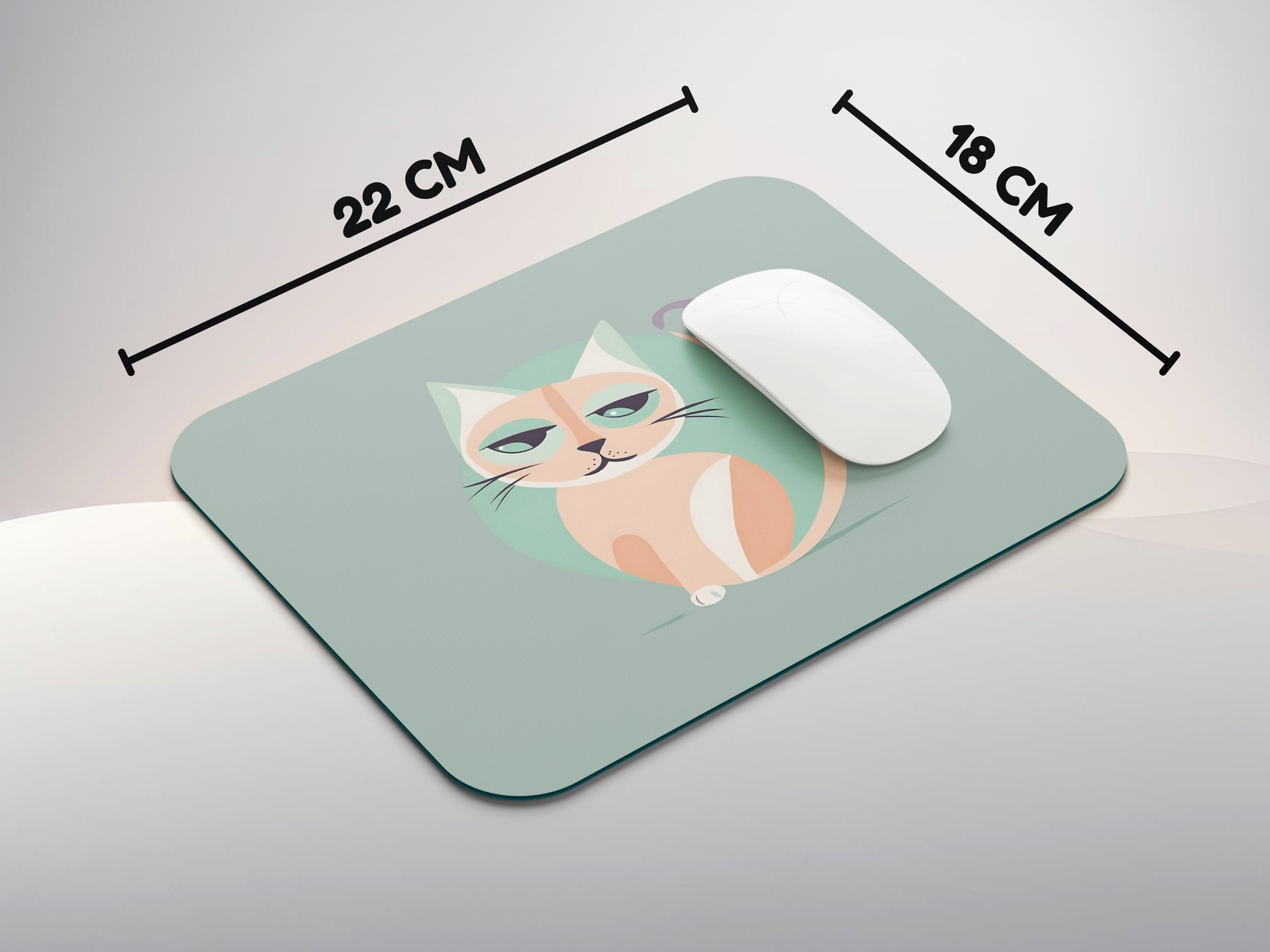 Minimalist Cartoon Catmousepad mockup style 3