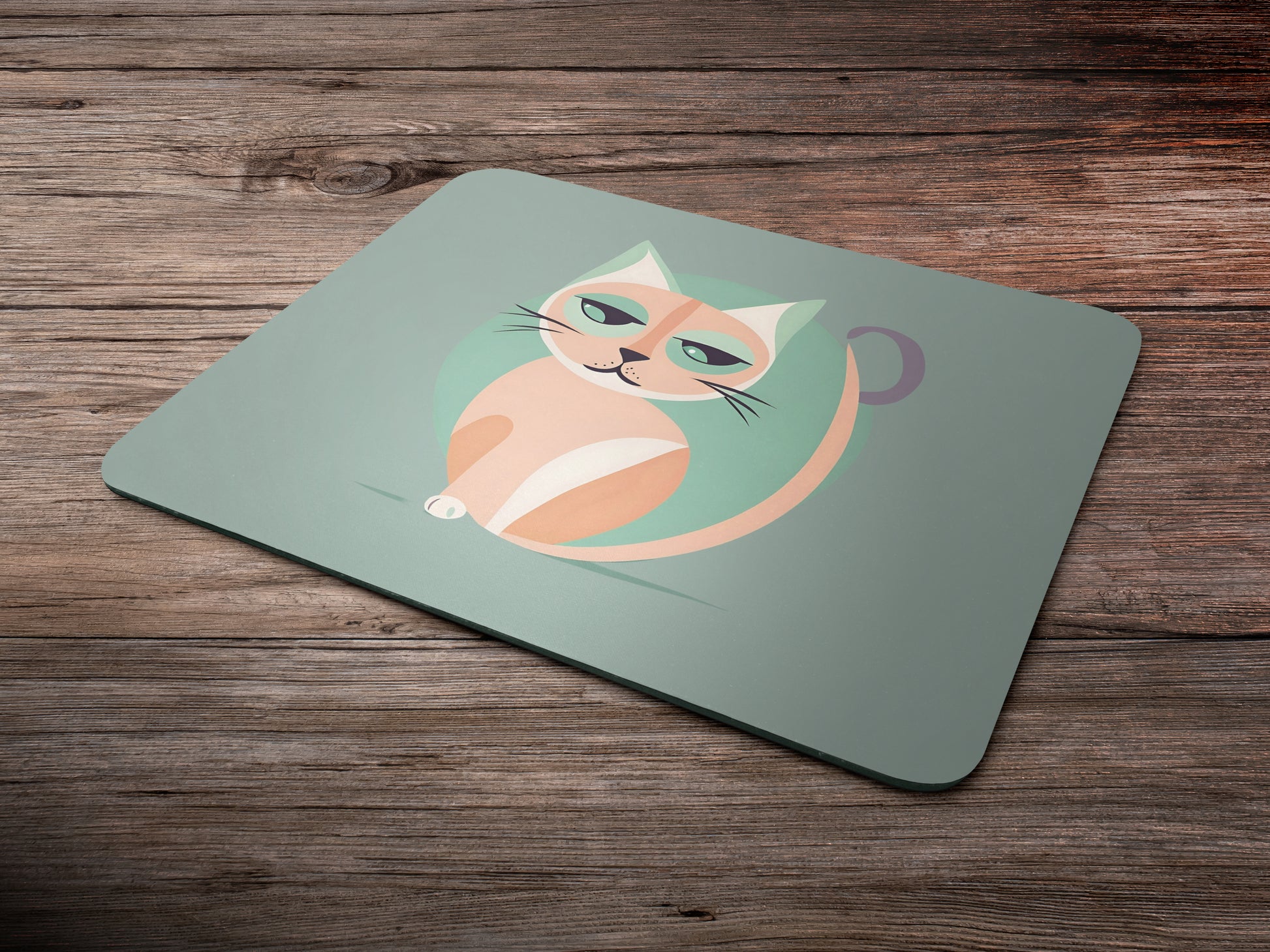 Minimalist Cartoon Catmousepad mockup style 6