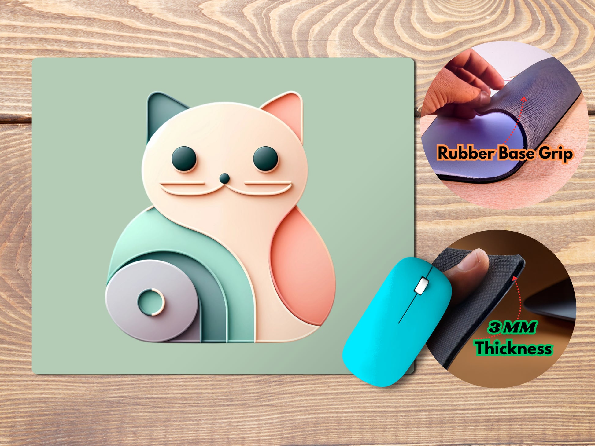 Abstract Cartoon Catmousepad mockup style 4