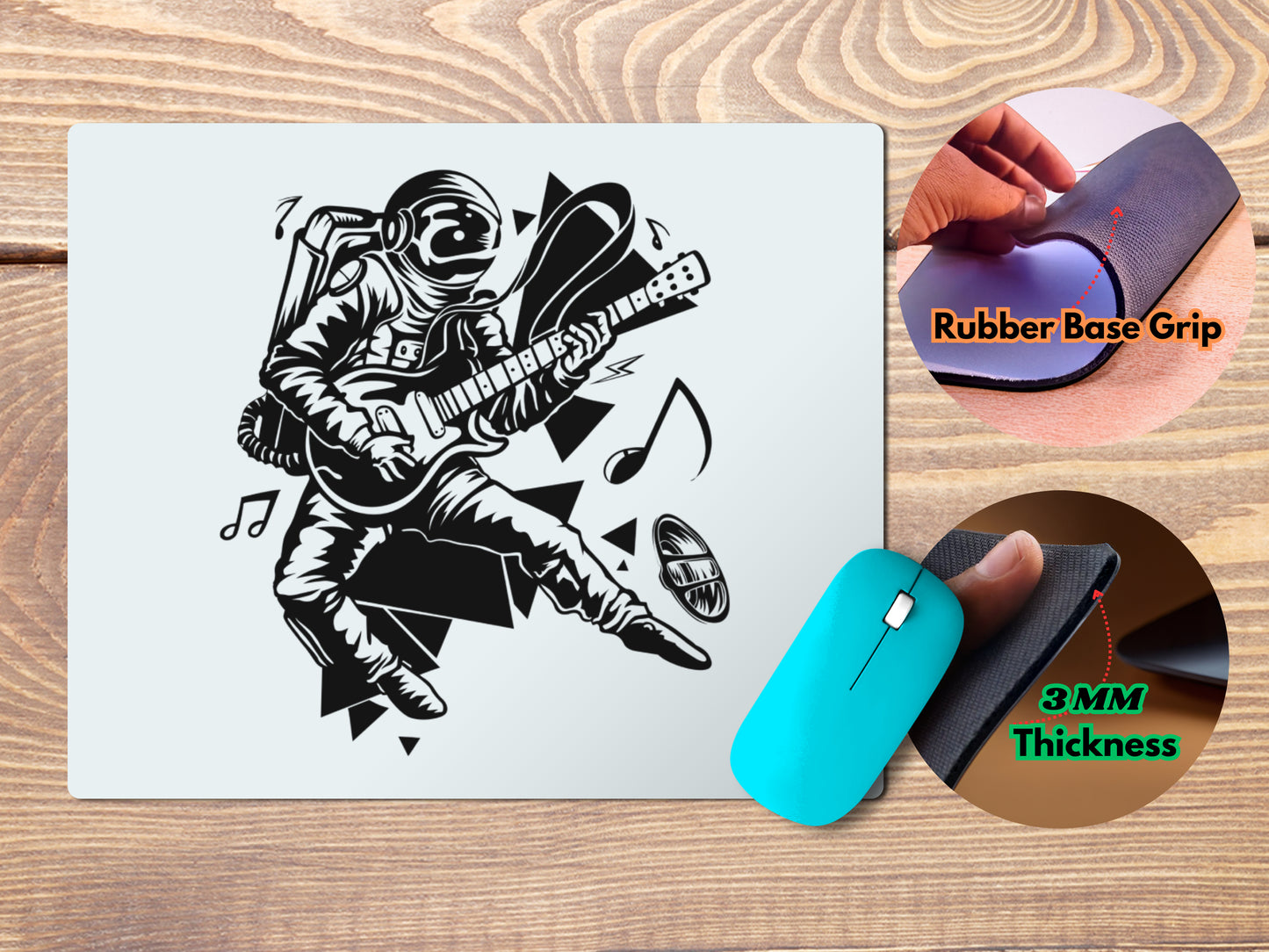 Astronaut Playing Guitarmousepad mockup style 4