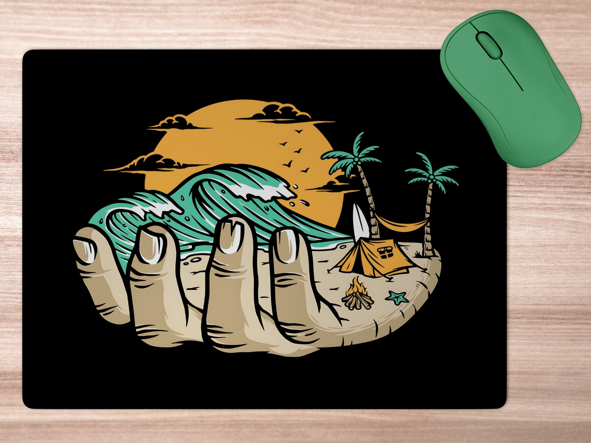 Beach in Handmousepad mockup style 5