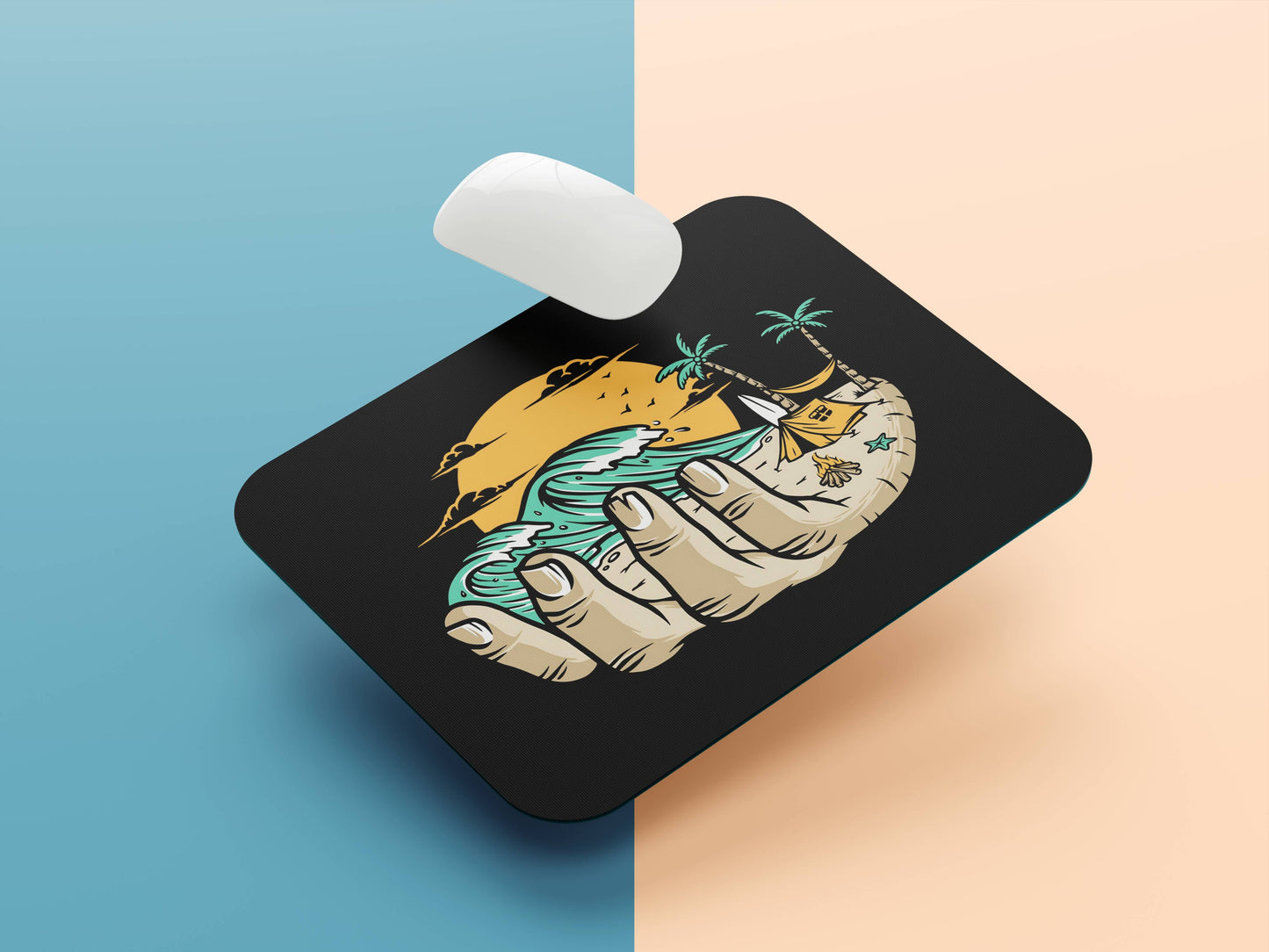 Beach in Hand mousepad mockup style 1