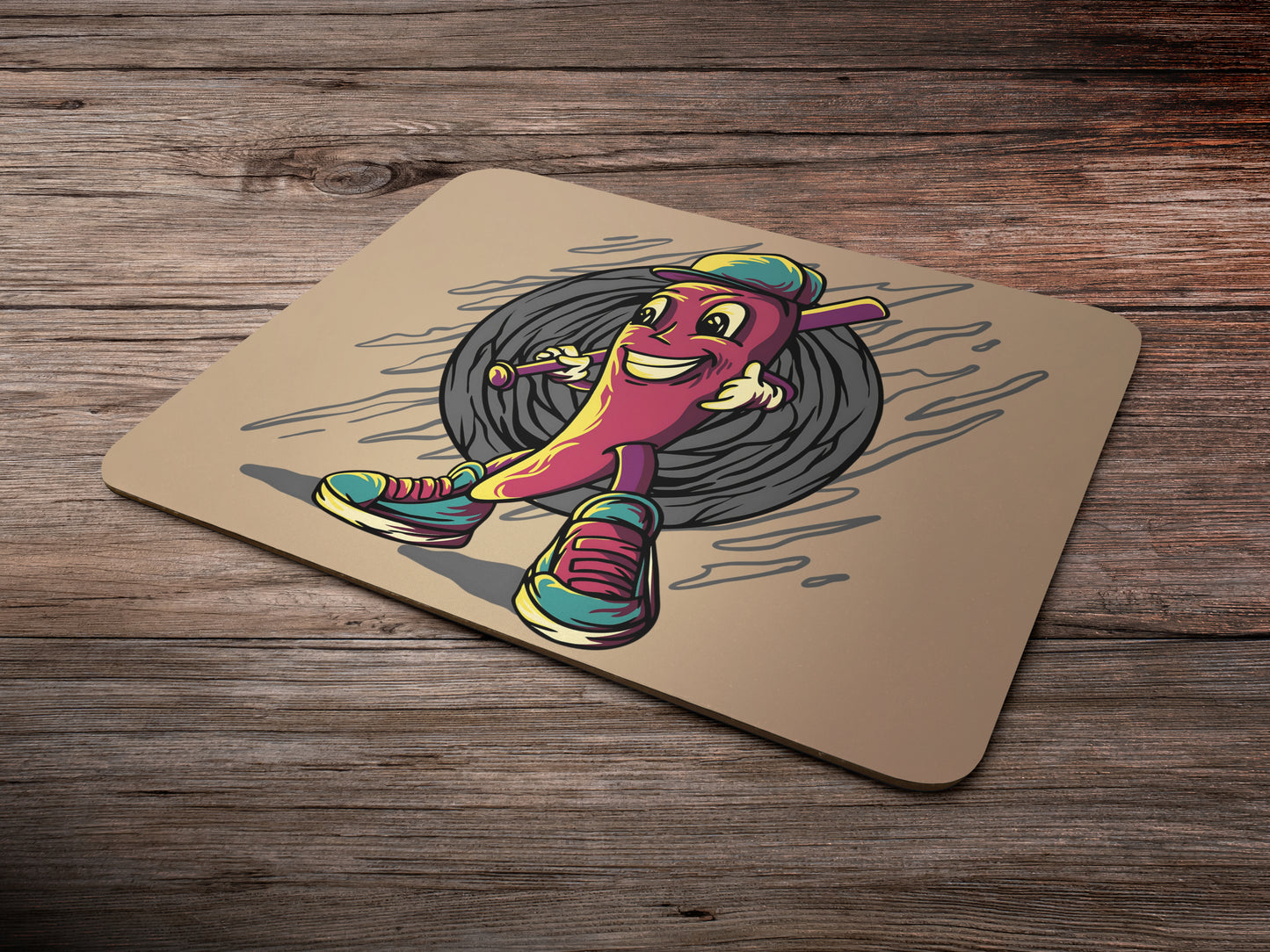 Cartoon character with Stickmousepad mockup style 6