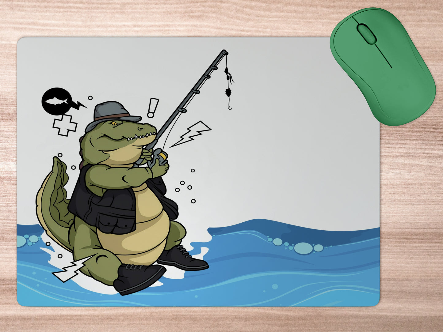 Crocodile fishing Cartoonmousepad mockup style 5