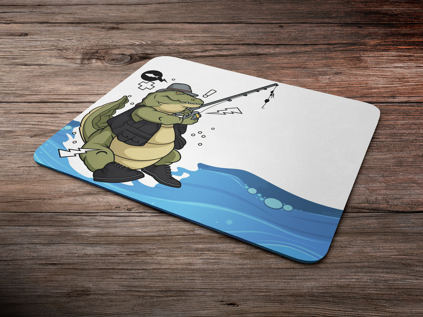 Crocodile fishing Cartoonmousepad mockup style 6