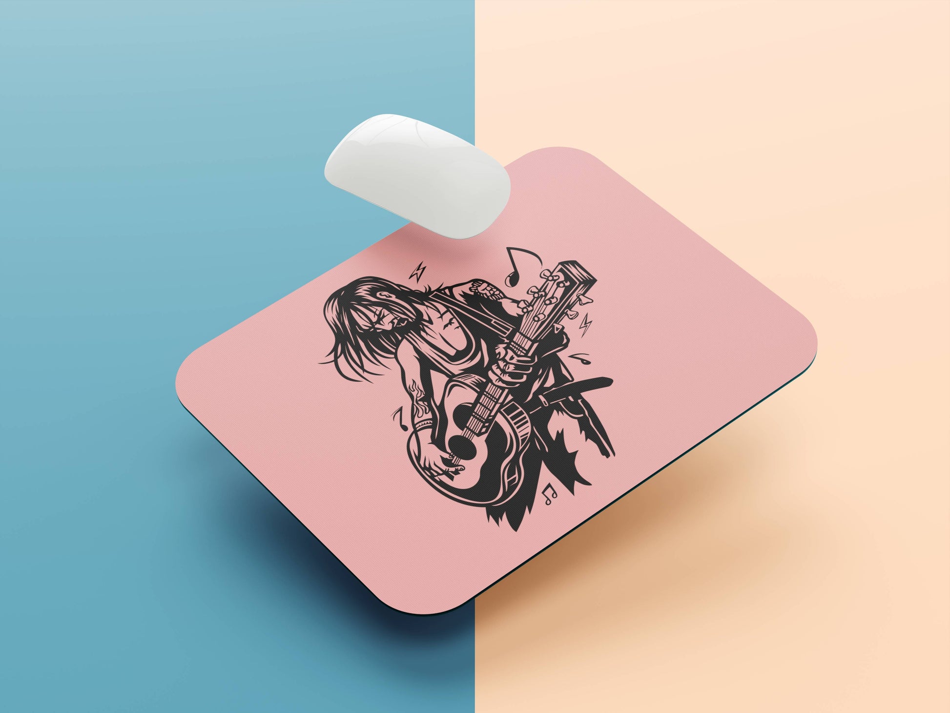 Female Playing Guitar mousepad mockup style 1