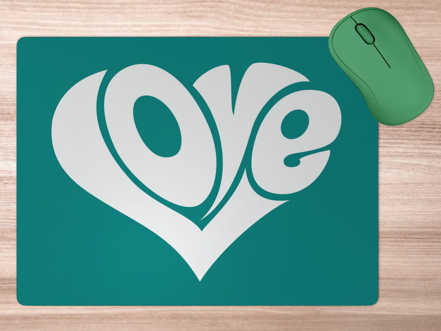 LOVE text in Heart Shapemousepad mockup style 5