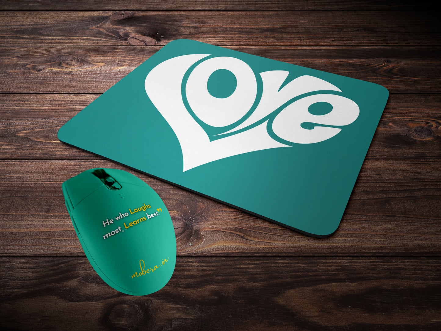 LOVE text in Heart Shapemousepad mockup style 2