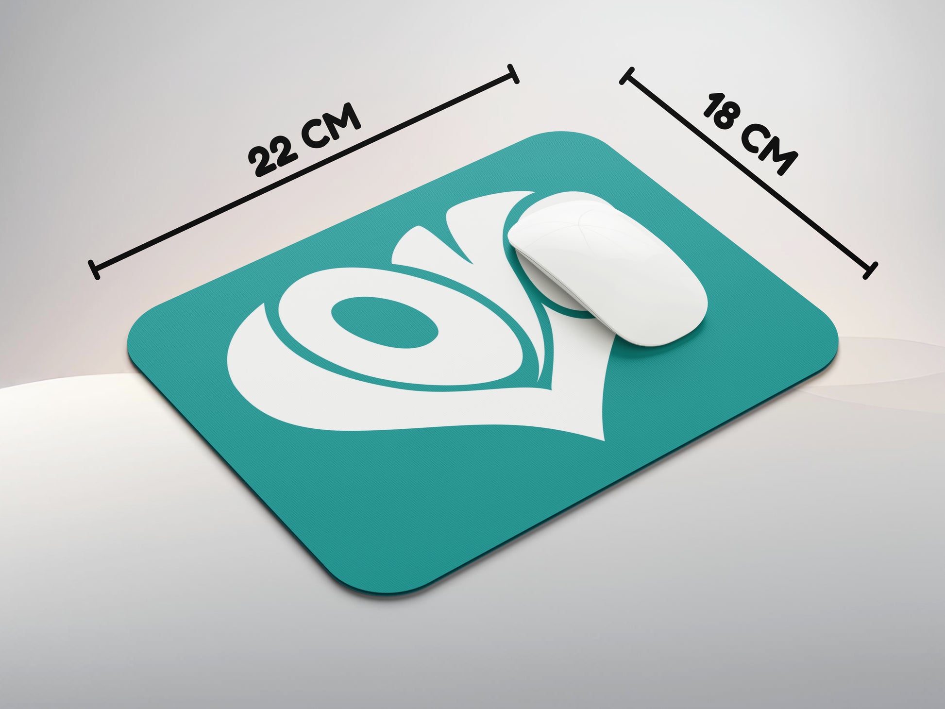 LOVE text in Heart Shapemousepad mockup style 3