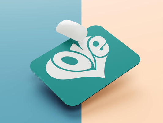 LOVE text in Heart Shape mousepad mockup style 1