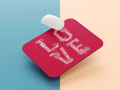 LOVE Text mousepad mockup style 1