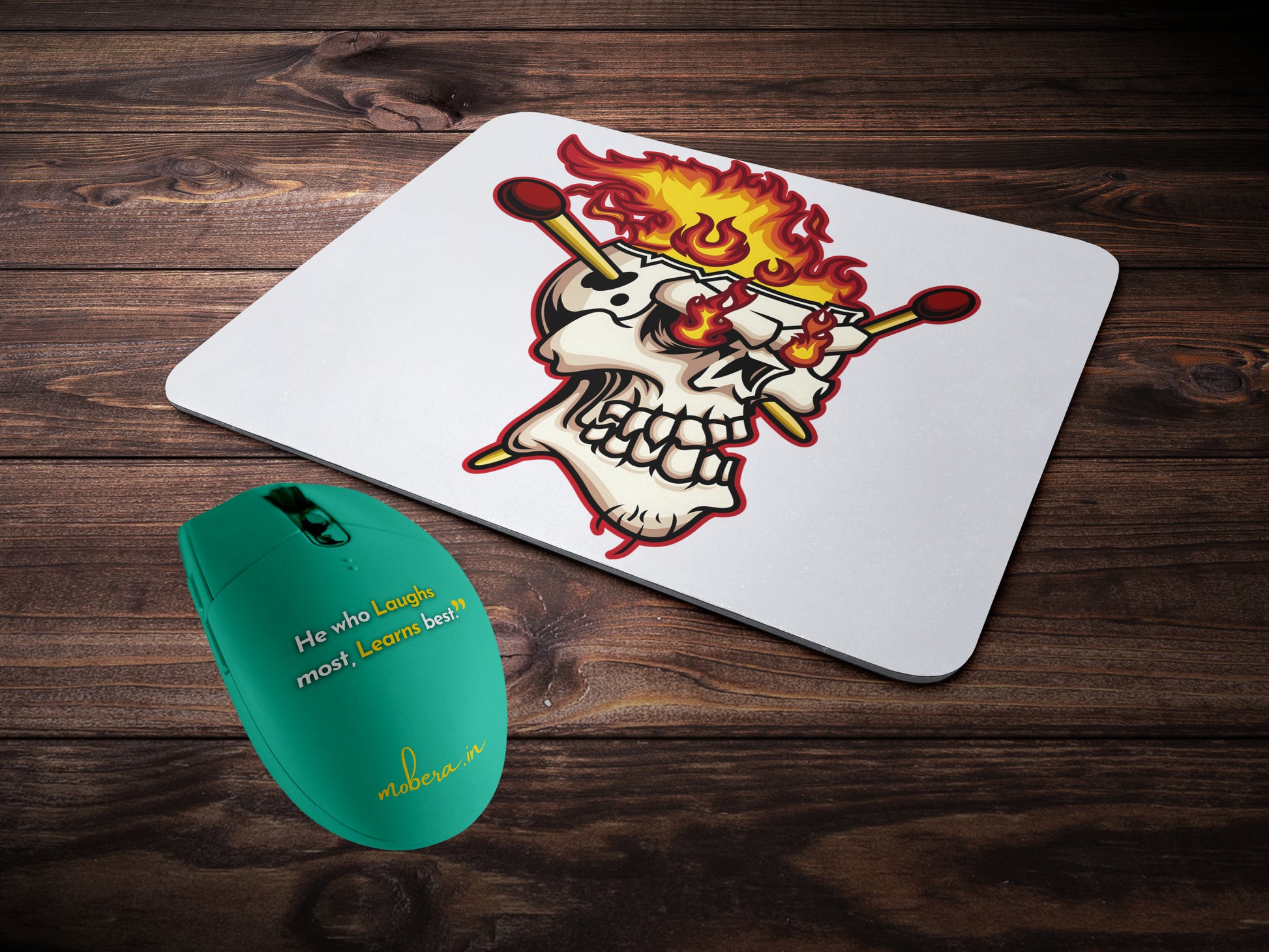 Matchstick inside head of Skeletonmousepad mockup style 2