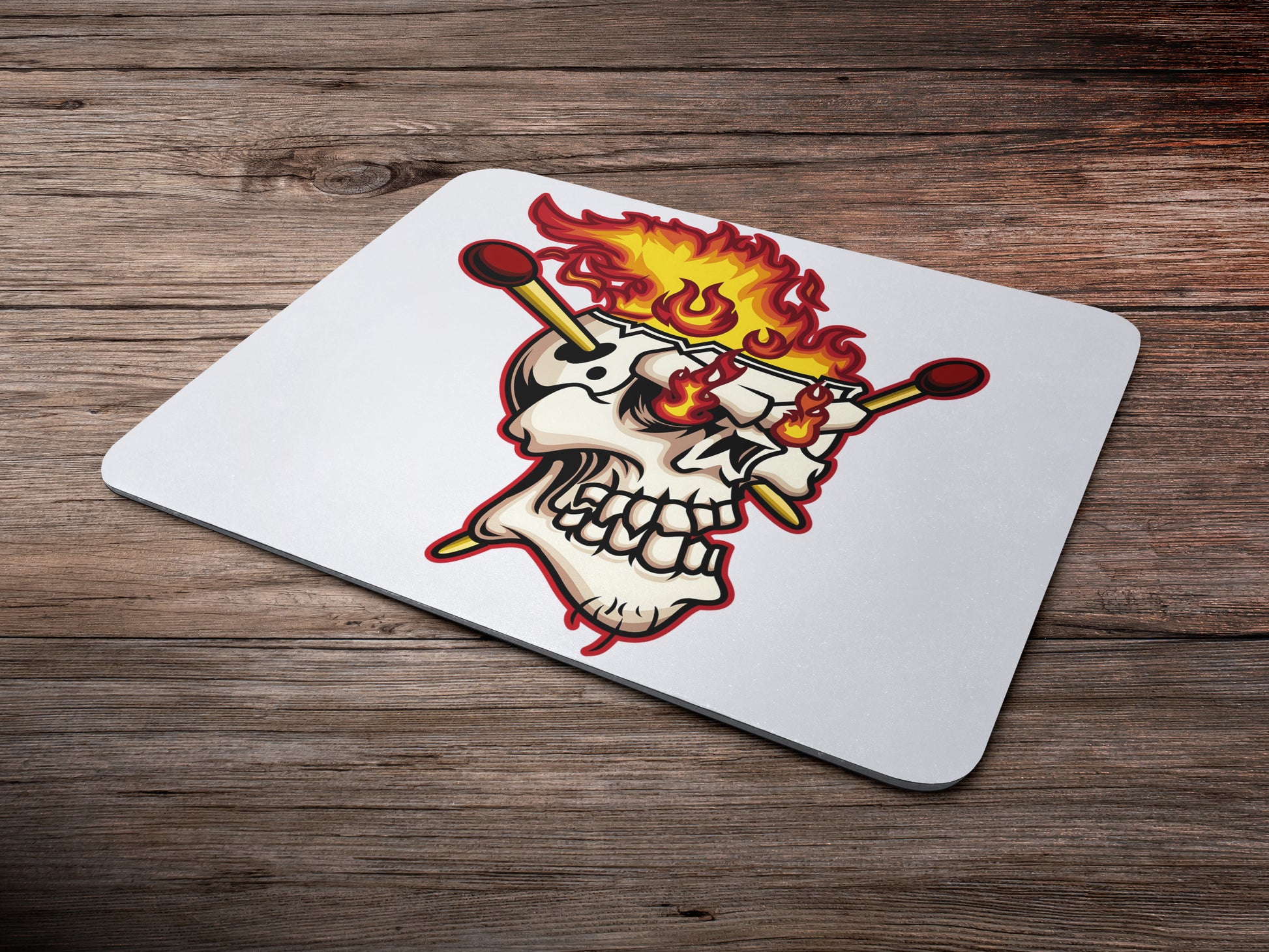 Matchstick inside head of Skeletonmousepad mockup style 6