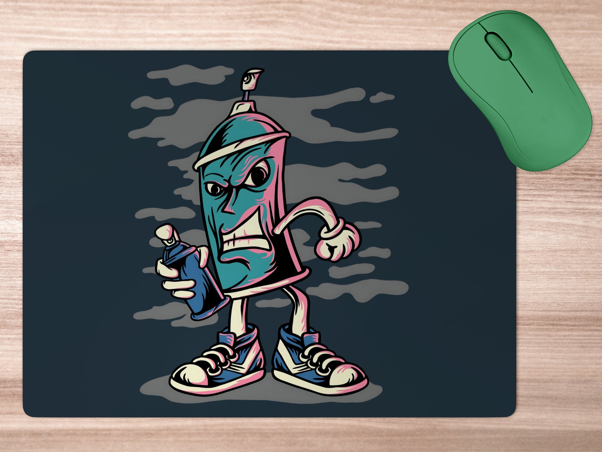 Paint cane cartoon with Spay Bottlemousepad mockup style 5