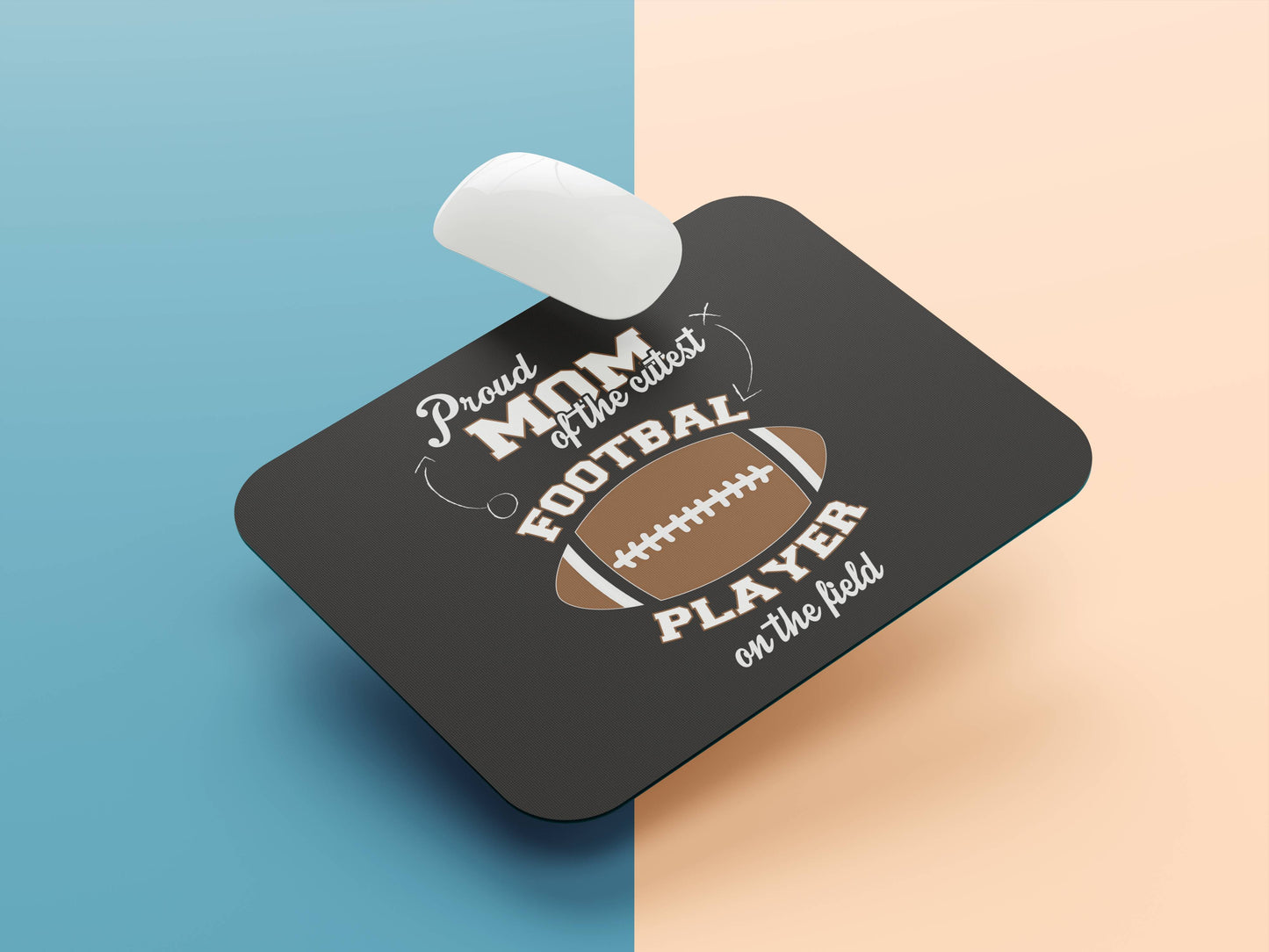 Proud Mom Football Player mousepad mockup style 1