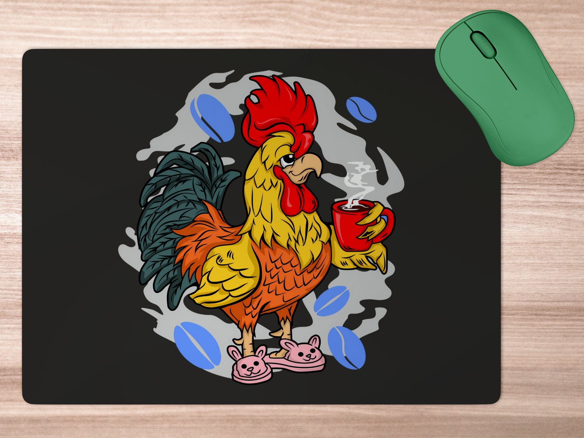 Rooster with Coffee Mug - Morning callmousepad mockup style 5