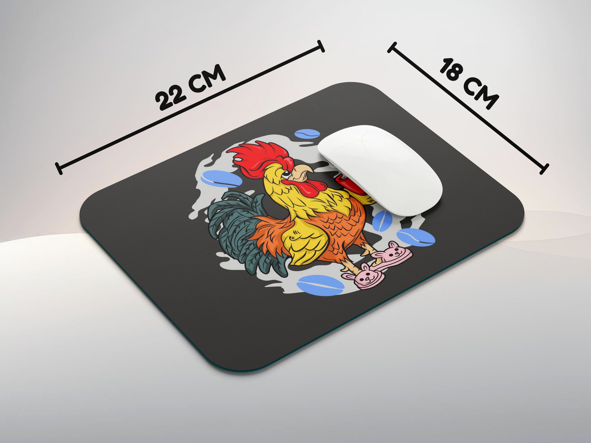 Rooster with Coffee Mug - Morning callmousepad mockup style 3