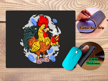 Rooster with Coffee Mug - Morning callmousepad mockup style 4