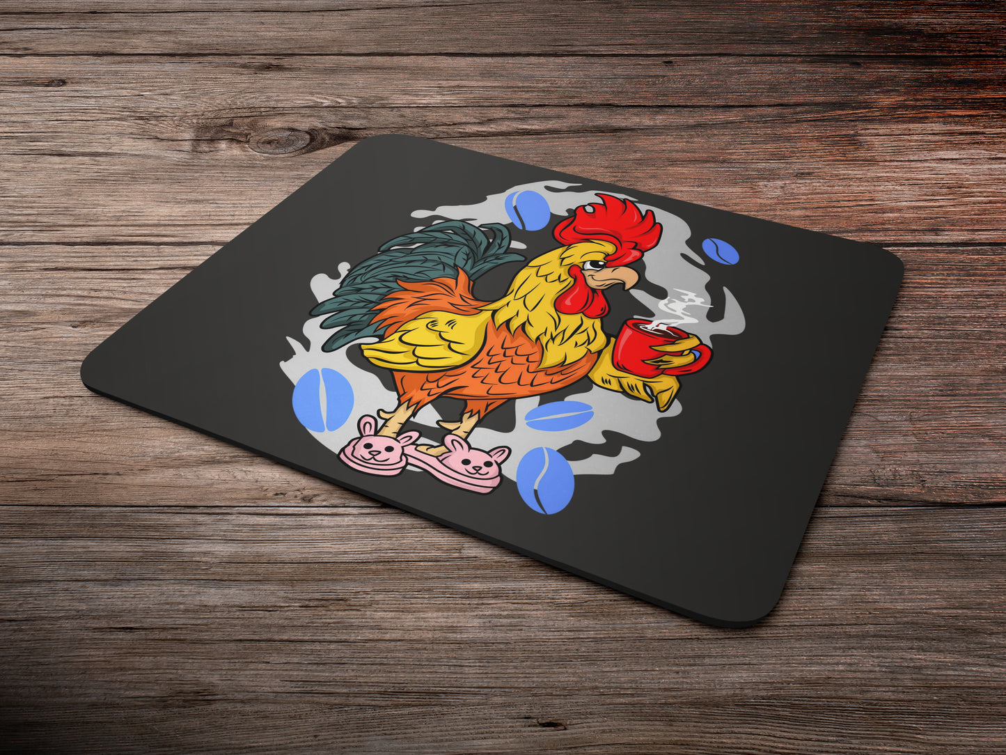 Rooster with Coffee Mug - Morning callmousepad mockup style 6