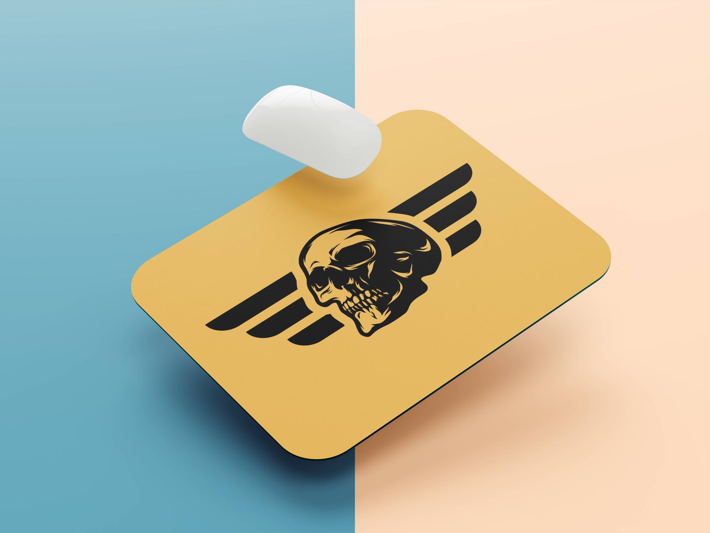 Skeleton head mousepad mockup style 1