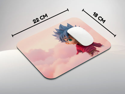 Male character with spiky blue hairmousepad mockup style 3