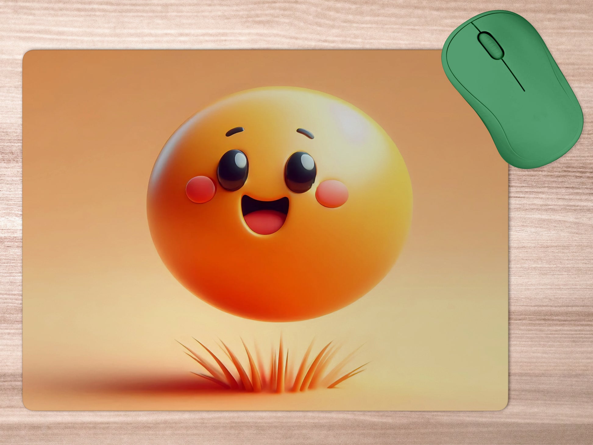 Cartoon bouncy ball with a joyful facemousepad mockup style 5