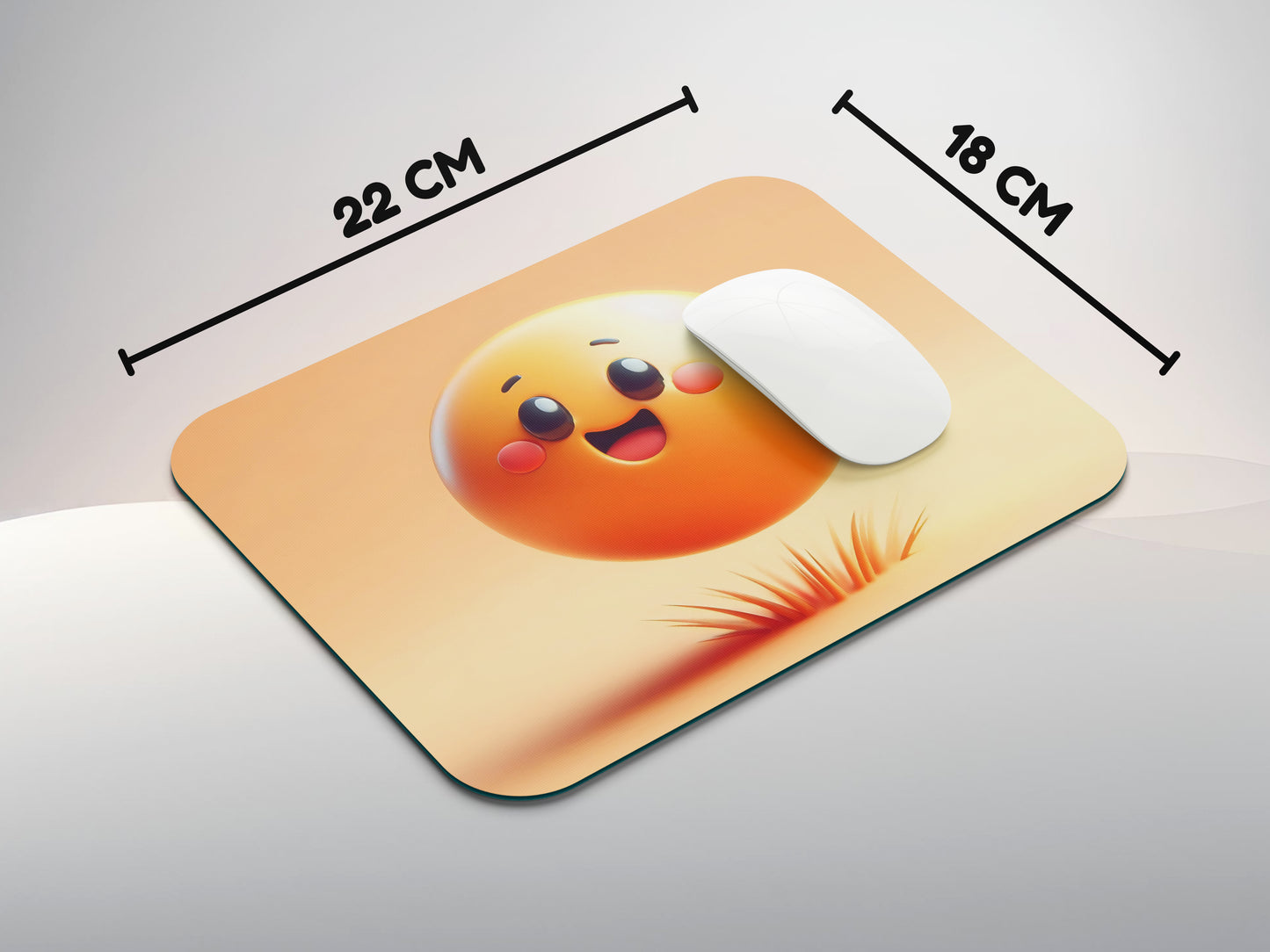 Cartoon bouncy ball with a joyful facemousepad mockup style 3