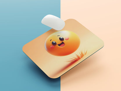 Cartoon bouncy ball with a joyful face mousepad mockup style 1