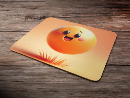 Cartoon bouncy ball with a joyful facemousepad mockup style 6