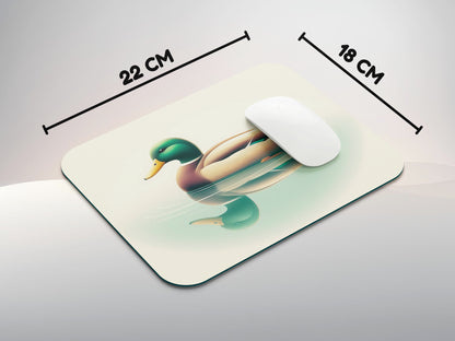 Duck swimming gracefully on a calm pondmousepad mockup style 3